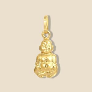14k Real Gold Buddha Pendant | Birthday Gift | Everyday Jewelry | Unique Charm |